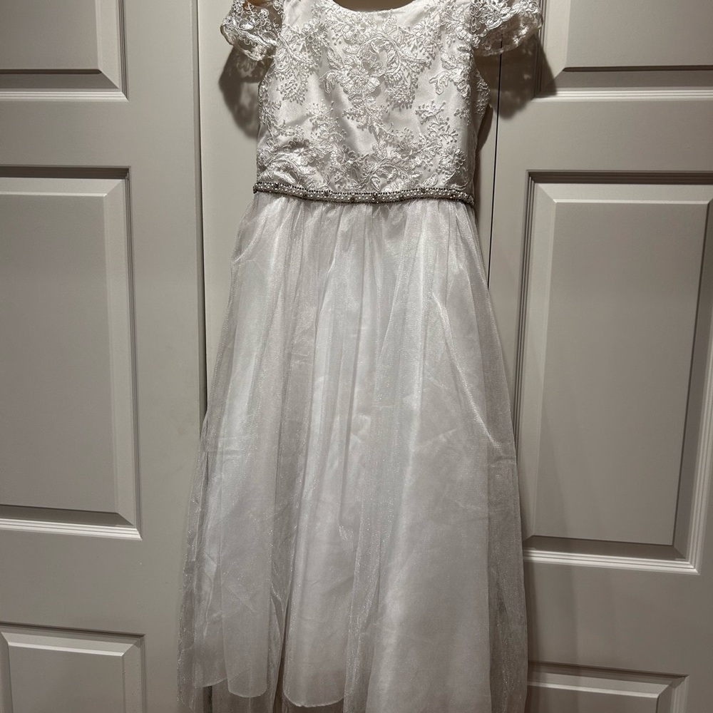 My Best Kid Elegant White Lace Girl’s Dress 11/12 EUC
